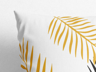 Poszewka na poduszkę bawełniana - palmowe liście czarne i złote