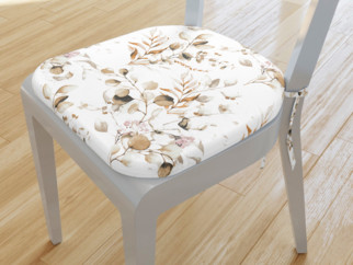 Zaokrąglona poduszka na krzesło 39x37 cm - brązowy eukaliptus
