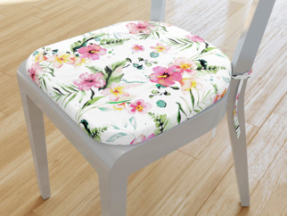 Zaokrąglona poduszka na krzesło 39x37 cm - hawajskie kwiaty