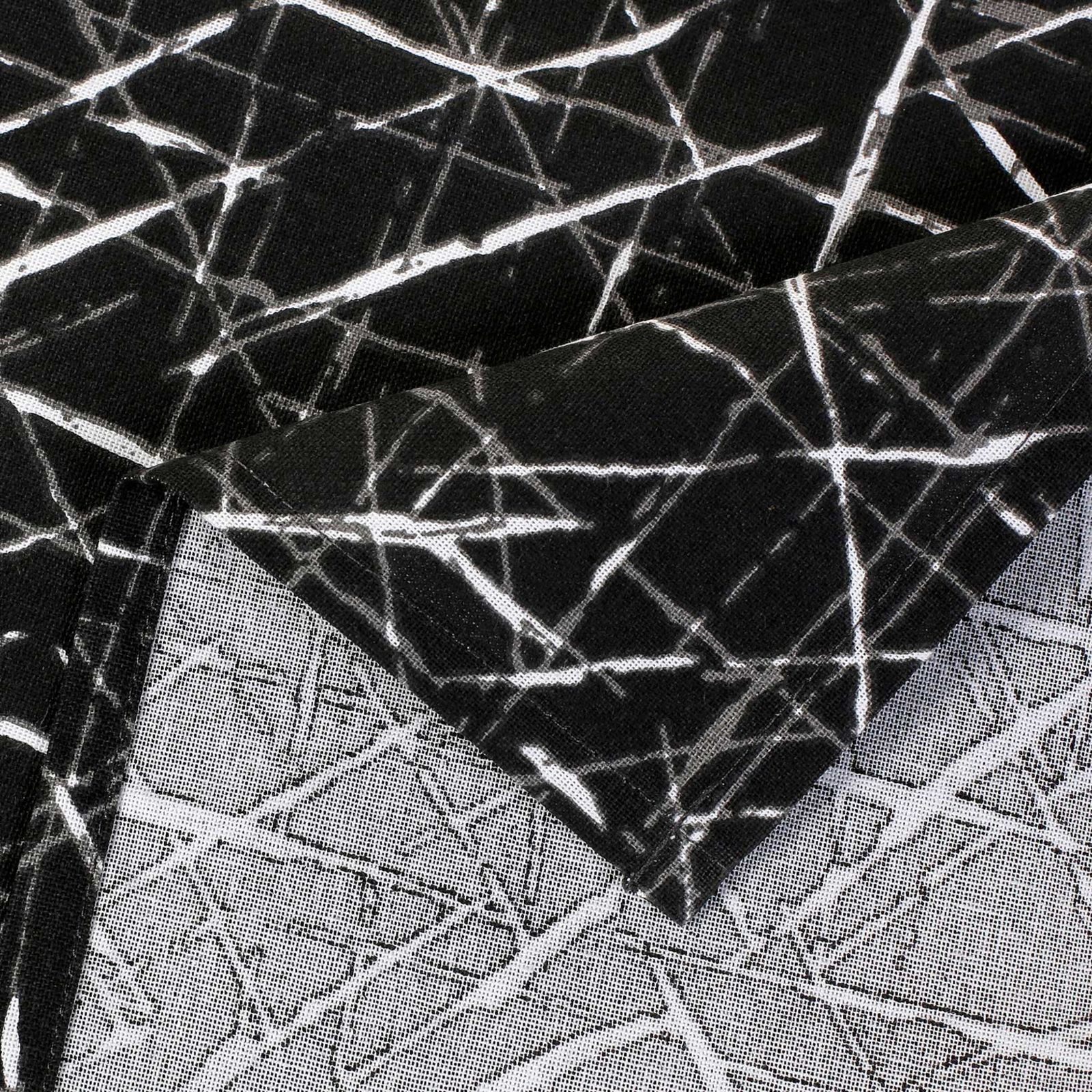 Rękawica+ścierka kuchenna bawełniana - designowe wzory linii na czarnym