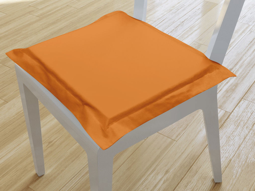 Kwadratowa poduszka na krzesło z ozdobną kantą 38x38 cm Suzy - pomarańczowa