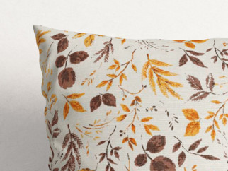 Poszewka na poduszkę dekoracyjna Loneta - brązowe i pomarańczowe liście