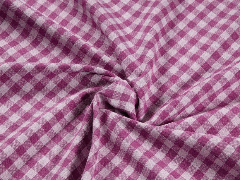 Mocna tkanina bawełniana Kanafas 230 g/m2 - mała fioletowa kratka