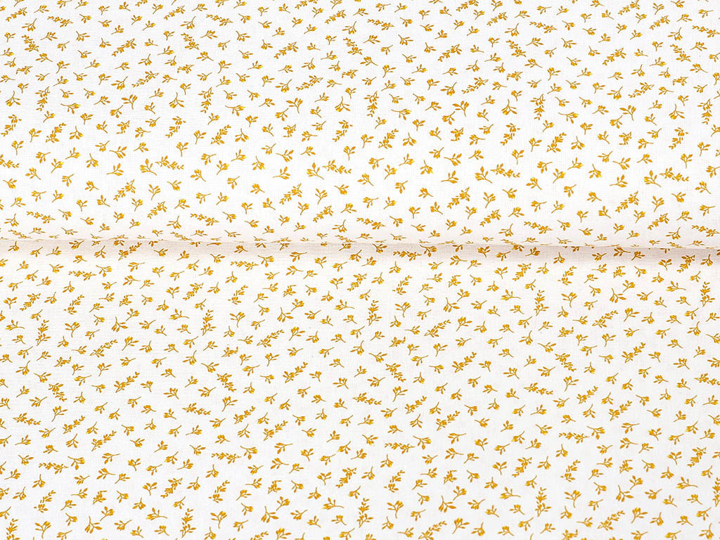 Płótno bawełniane - małe żółte kwiatki