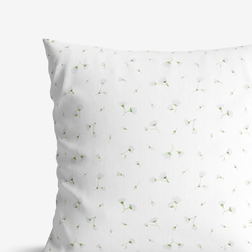 Poszewka na poduszkę bawełniana - drobne kwiatki na białym