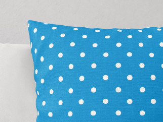 Poszewka na poduszkę dekoracyjna Loneta - białe kropki na niebieskim