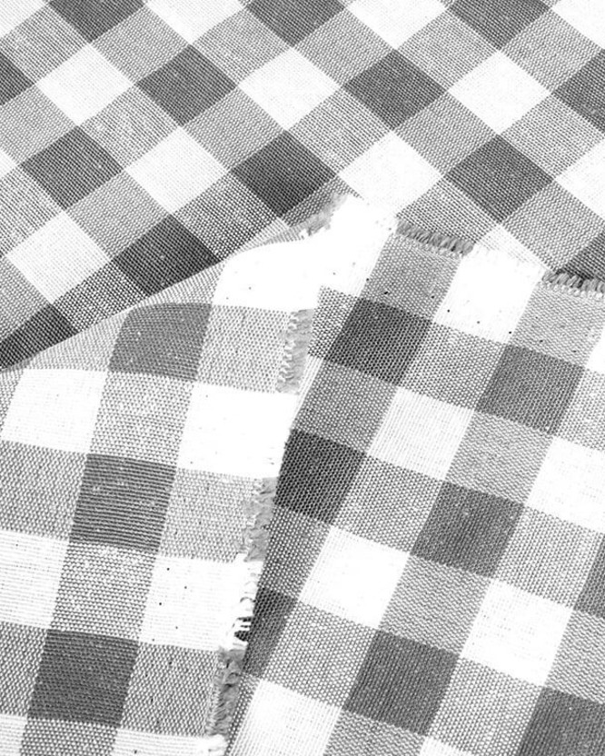 Tkanina dekoracyjna Menorca - szaro-biała kratka