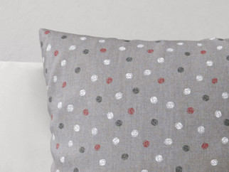 Poszewka na poduszkę bawełniana - kolorowe kropki na ciemnoszarym