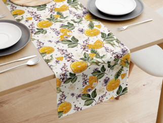 Bieżnik na stół Loneta - pomarańcze i kwiaty