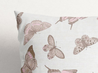 Poszewka na poduszkę dekoracyjna Loneta - różowe motyle