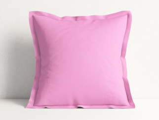 Poszewka na poduszkę z ozdobną kantą bawełniana - różowa