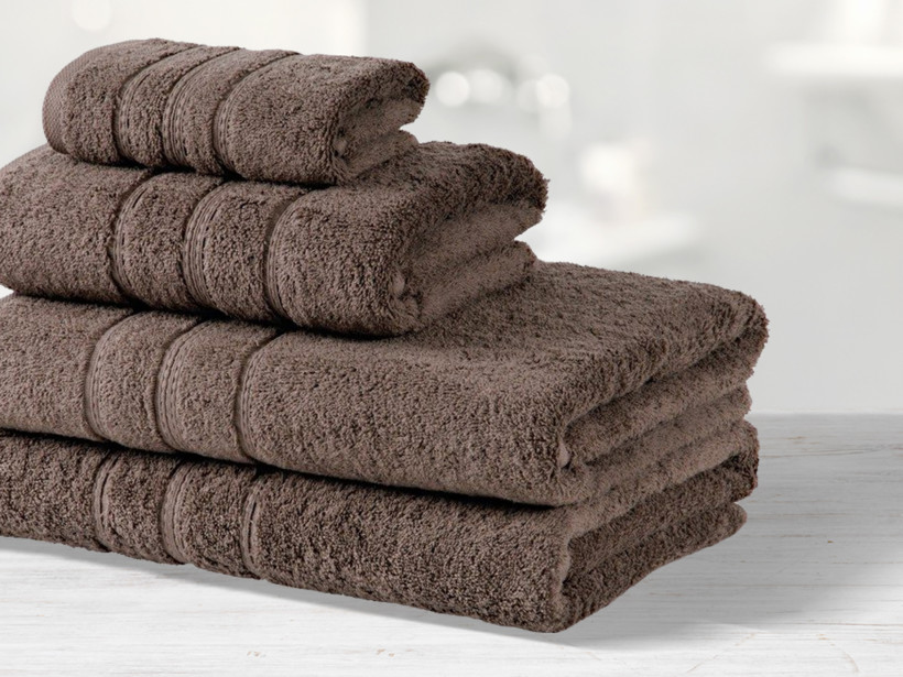 Ręcznik kąpielowy frotte Lara - szaro-brązowy