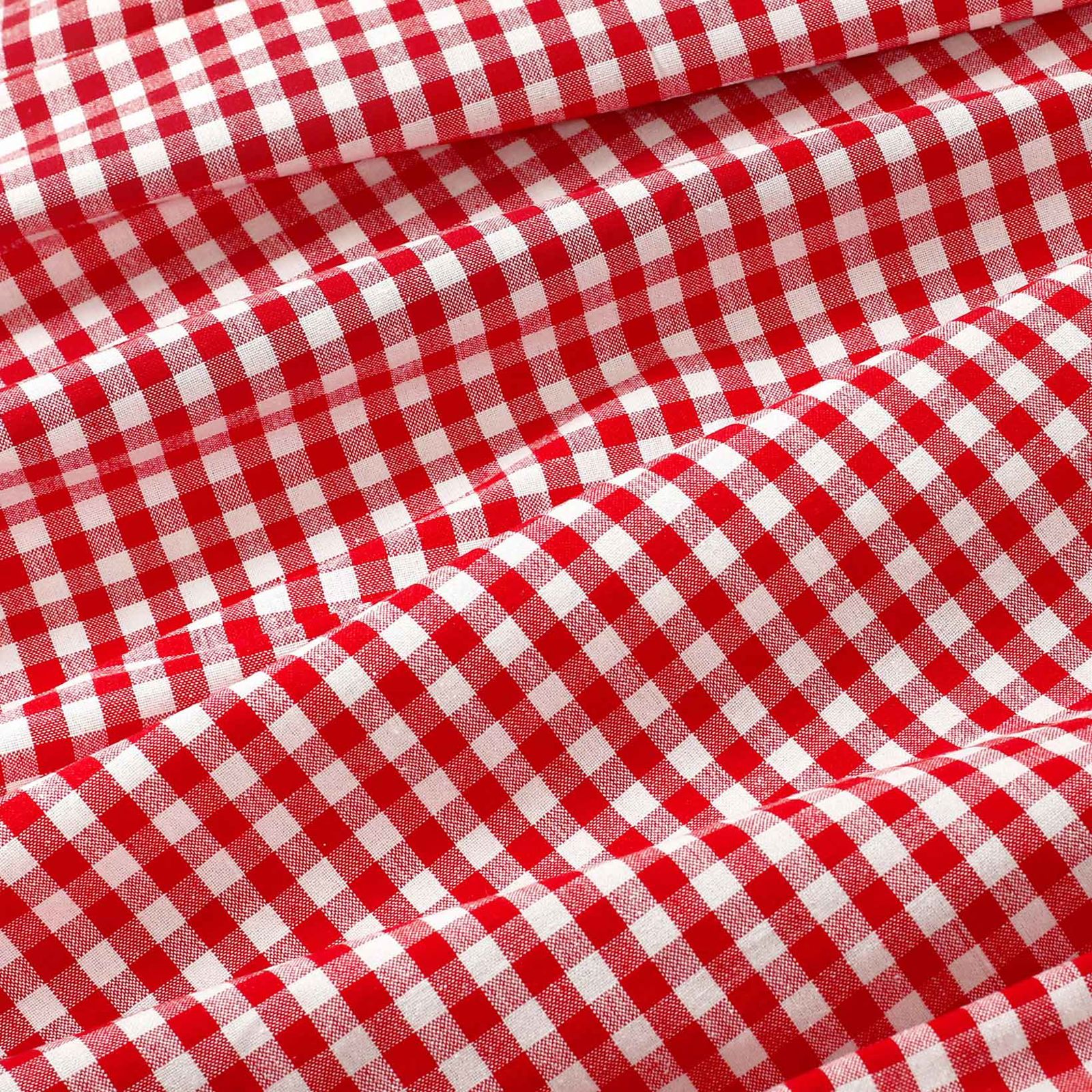 Mocna tkanina bawełniana Kanafas 230 g/m2 - mała czerwono-biała kratka