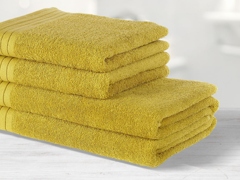 Ręcznik kąpielowy frotte Marion - żółto-zielony