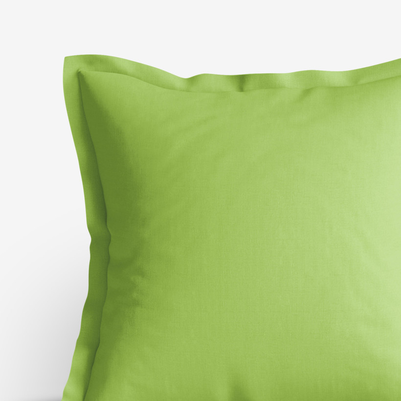 Poszewka na poduszkę z ozdobną kantą bawełniana - zielona