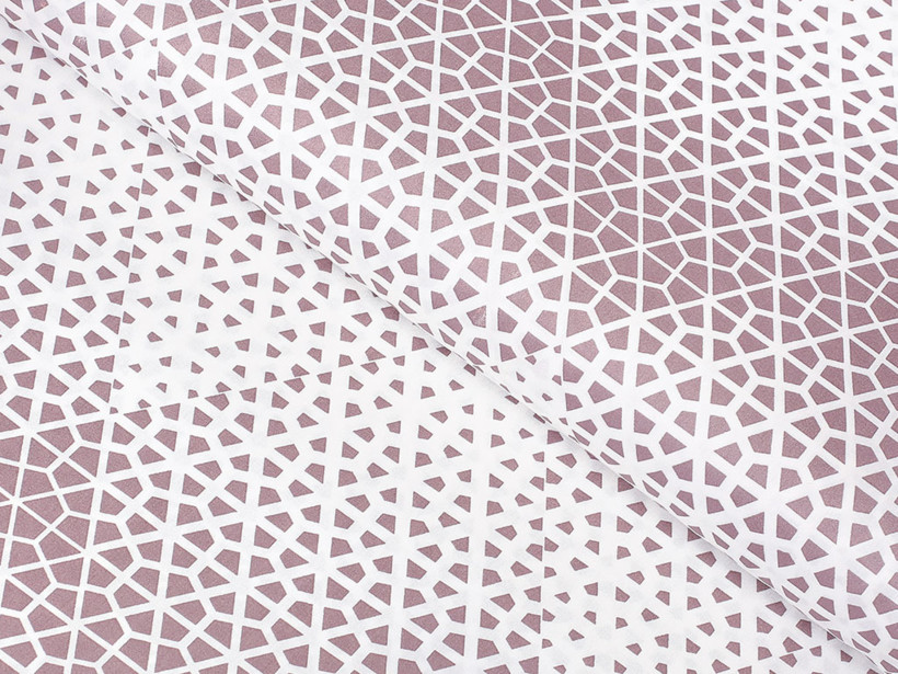 Satyna bawełniana Deluxe na metry - fioletowe wielokąty