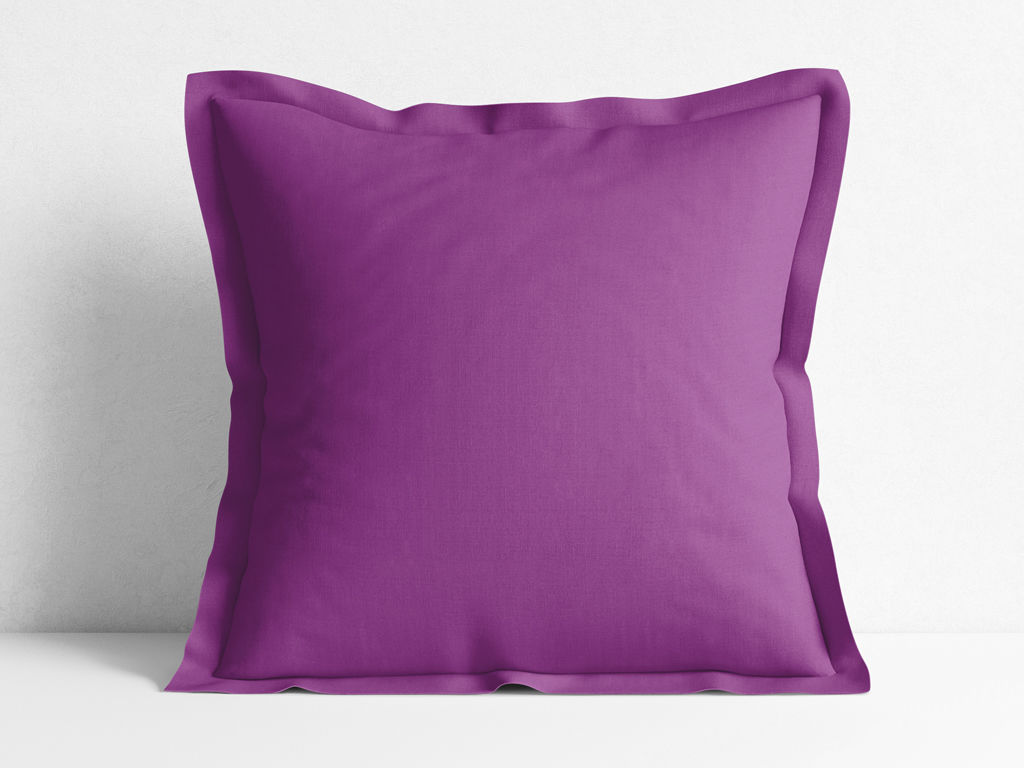 Poszewka na poduszkę z ozdobną kantą bawełniana - fioletowa