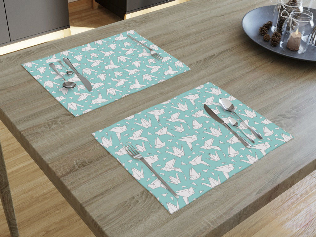 Podkładka na stół Loneta - origami na turkusowym - 2szt.