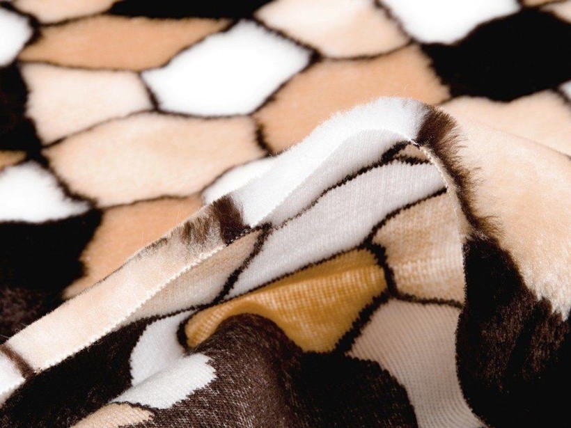 Sztuczne futro o krótkim włosiu na metry - Edelcolor 1 brązowo-beżowa mozaika