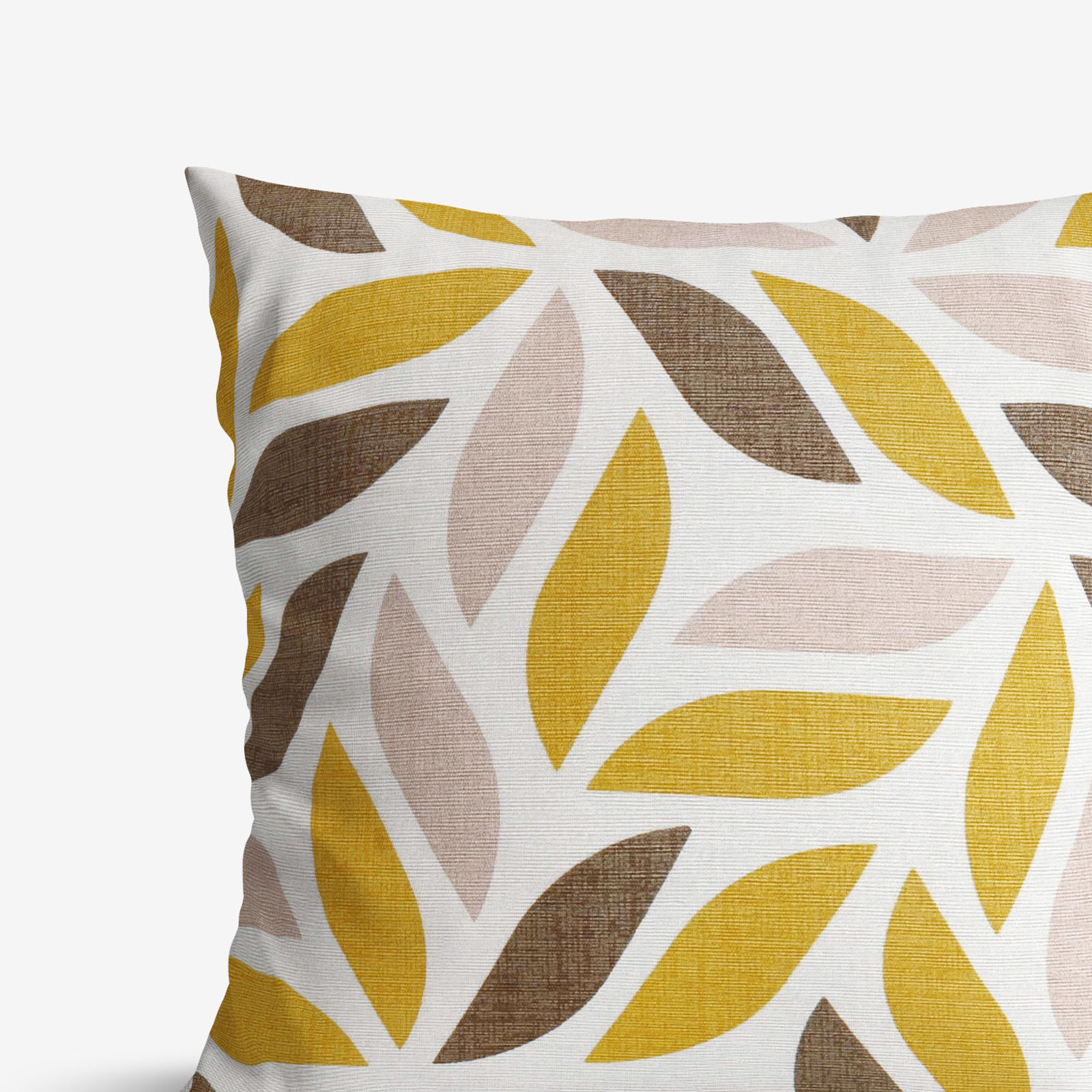 Poszewka na poduszkę dekoracyjna Loneta - złote i brązowe geometryczne liście