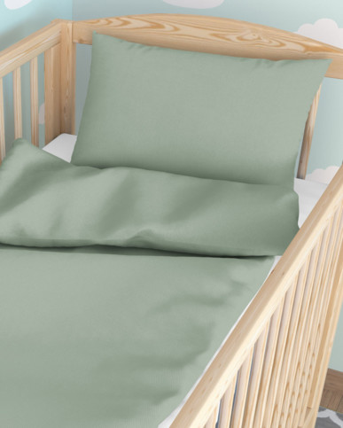 Pościel bawełniana do łóżeczka - szałwiowa zielona