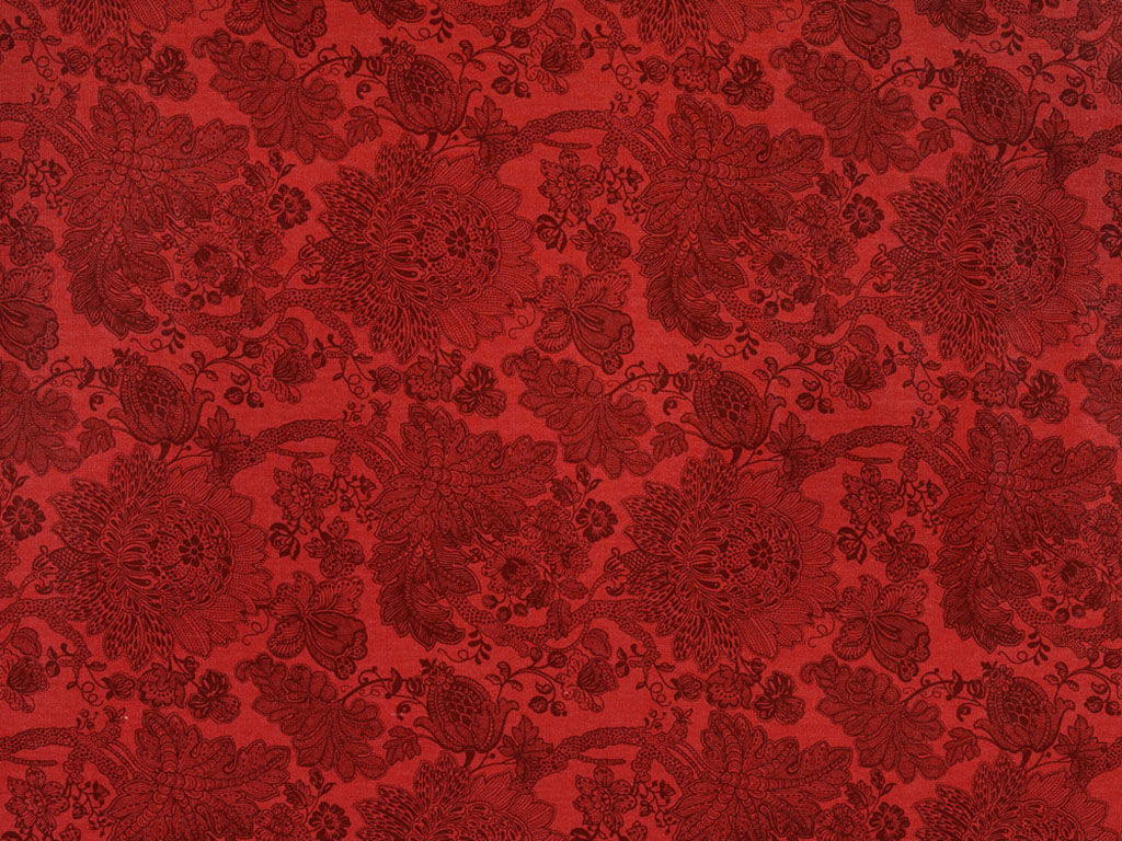 Tkanina bawełniana Mestral - ornamenty na czerwonym
