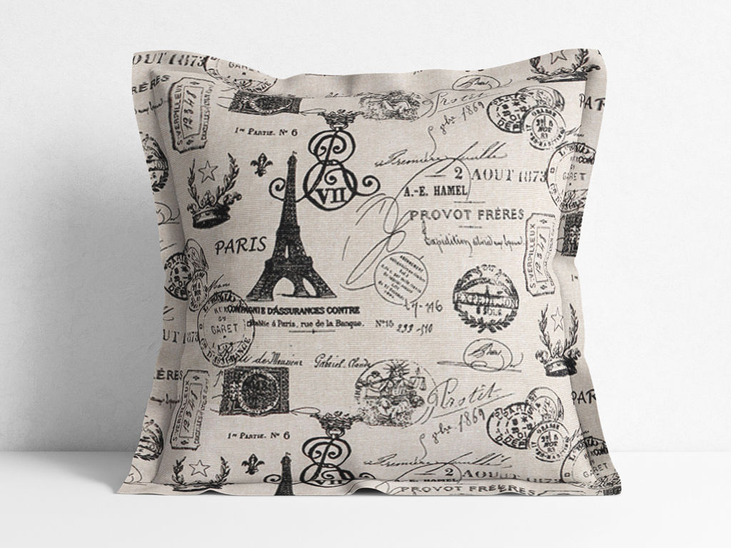 Poszewka na poduszkę bawełniana Kanafas - Paryż