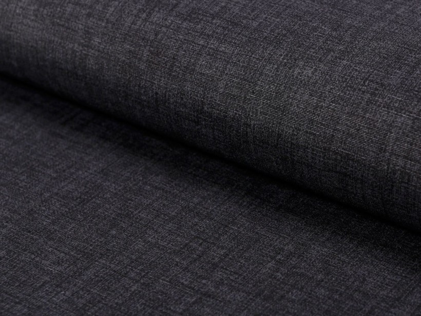 Tkanina dekoracyjna jednokolorowa Loneta - czarna naturalna