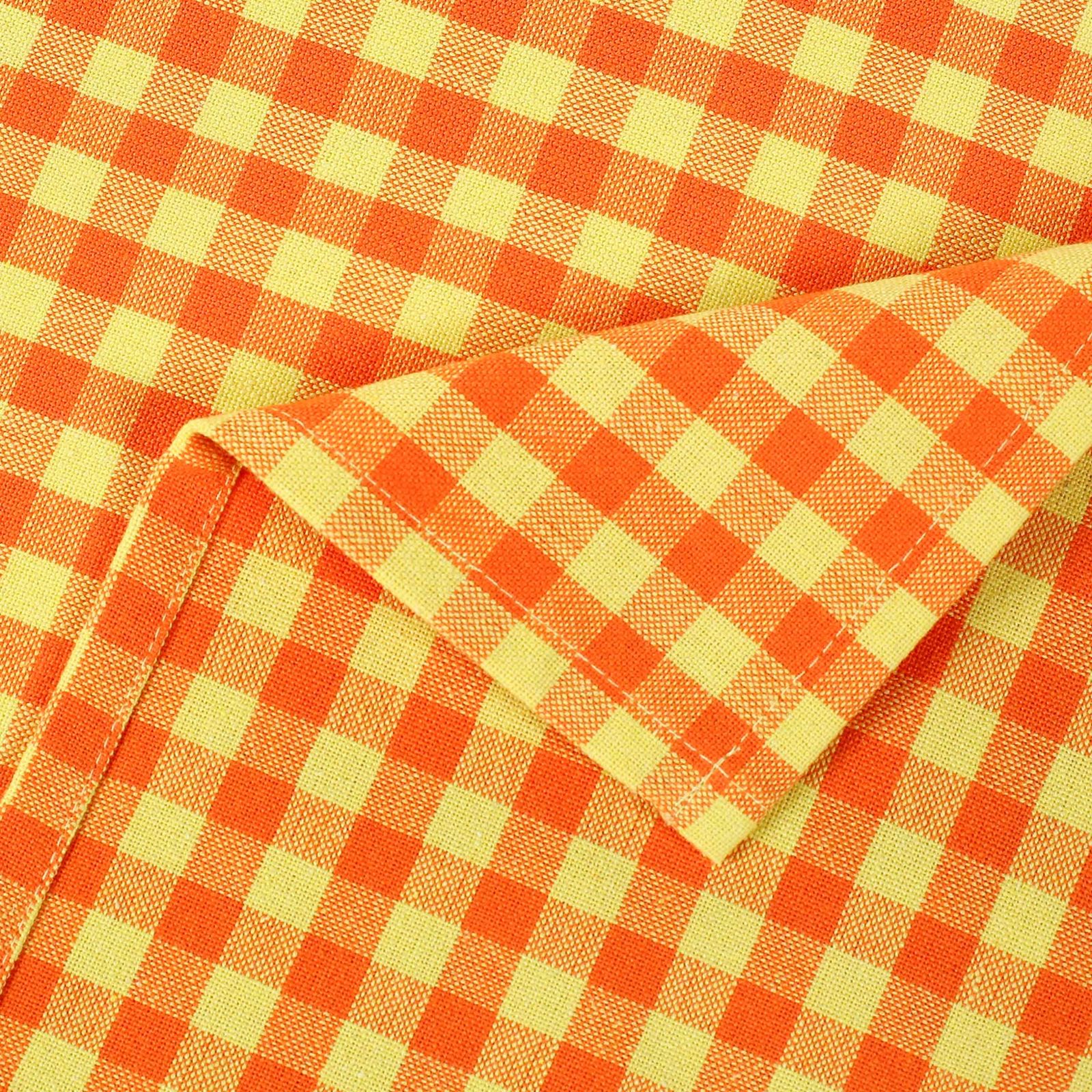 Ścierka kuchenna bawełniana - mała pomarańczowo-żółta kratka