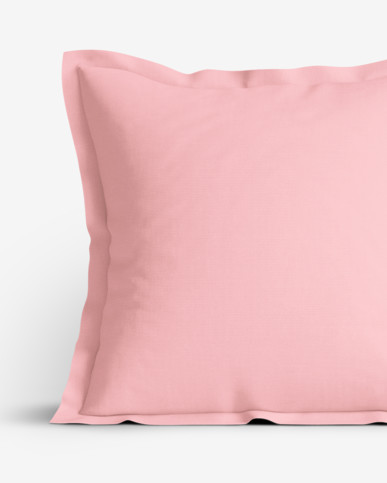Poszewka na poduszkę z ozdobną kantą dekoracyjna Loneta - różowa