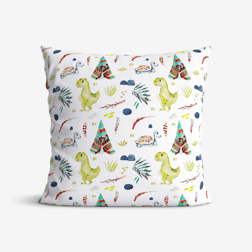 Poszewka na poduszkę bawełniana dla dzieci - świat dinozaurów