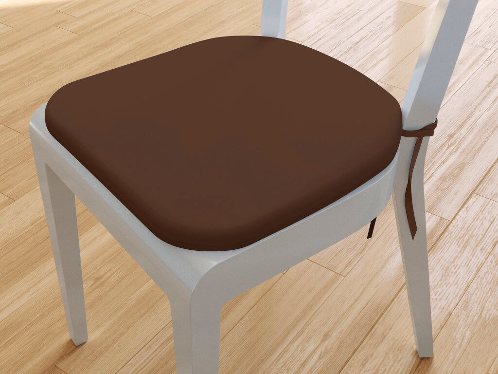 Zaokrąglona poduszka na krzesło 39x37 cm Suzy - ciemnobrązowa starý