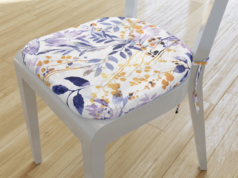 Zaokrąglona poduszka na krzesło 39x37 cm Loneta - malowane liście