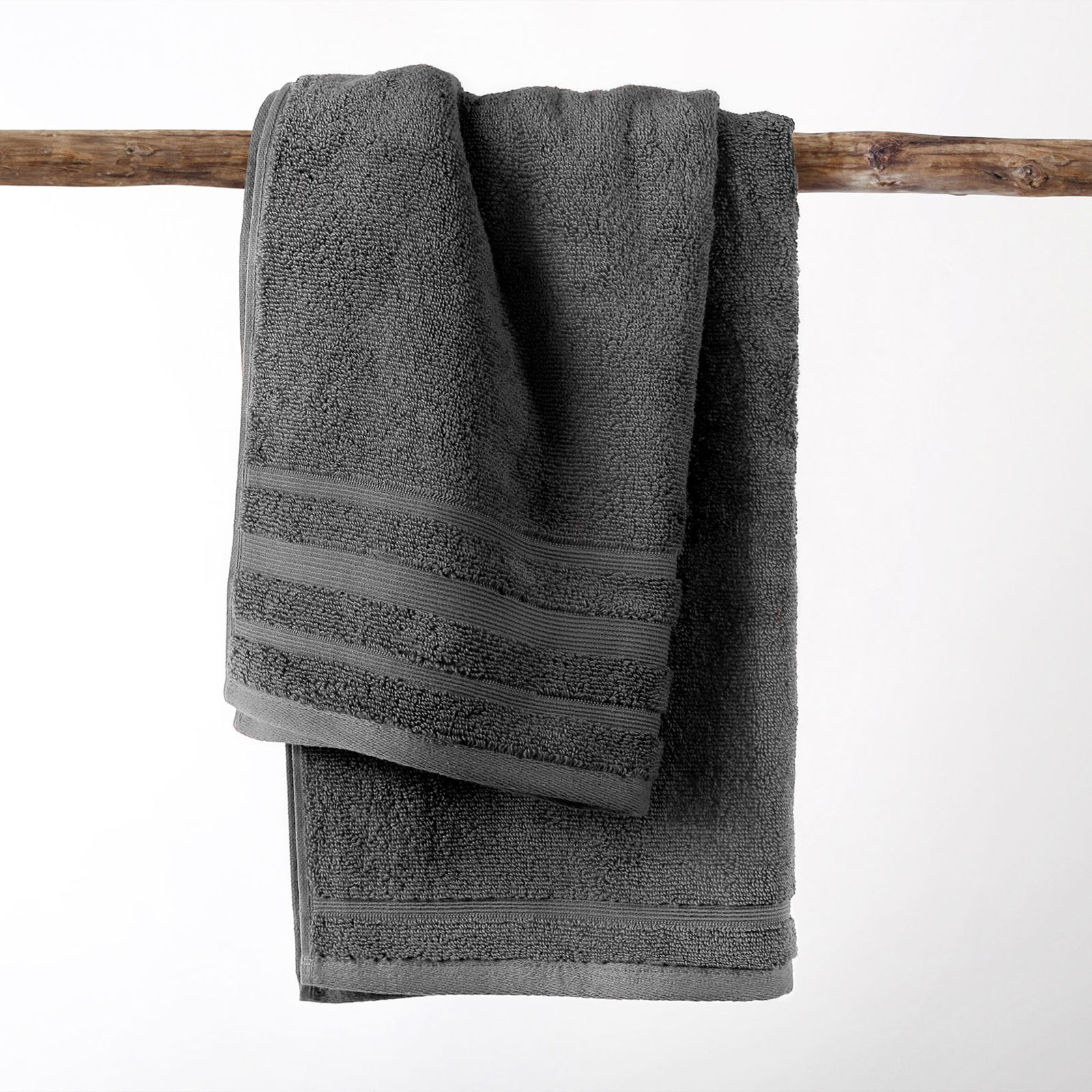 Miękki ręcznik z bawełny organicznej - ciemnoszary