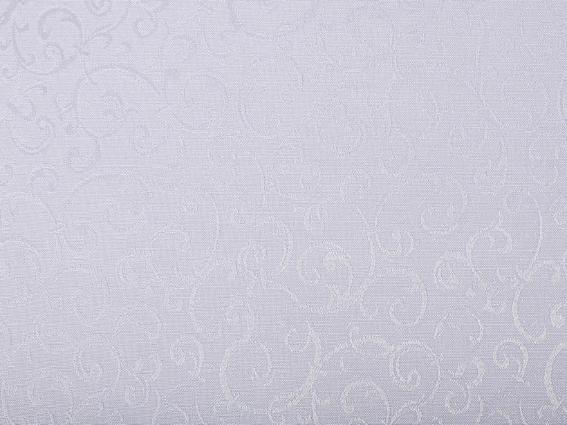 Luksusowa tkanina obrusowa plamoodporna - biała z małymi ornamentami