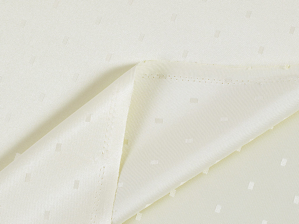 Luksusowa tkanina obrusowa plamoodporna - waniliowa z błyszczącymi prostokątami