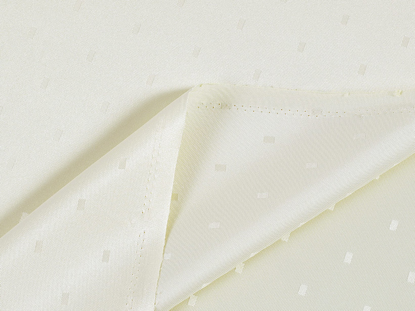 Luksusowa tkanina obrusowa plamoodporna - waniliowa z błyszczącymi prostokątami