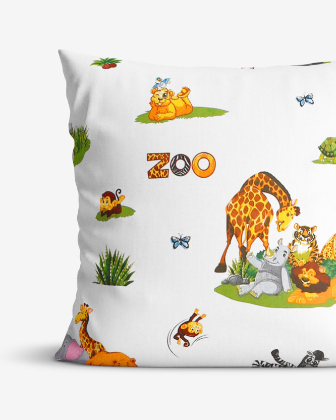 Poszewka na poduszkę bawełniana dla dzieci - ogród zoologiczny
