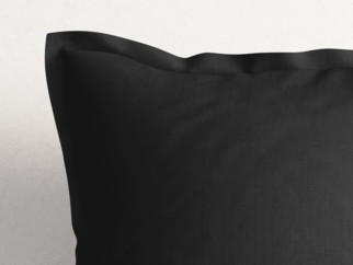 Poszewka na poduszkę z ozdobną kantą bawełniana - czarna