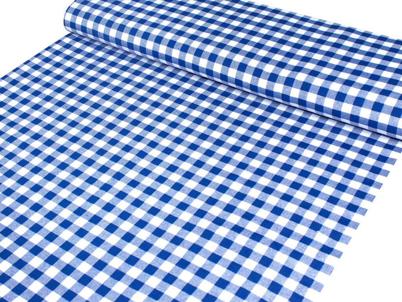 Tkanina dekoracyjna Menorca - niebiesko-biała kratka