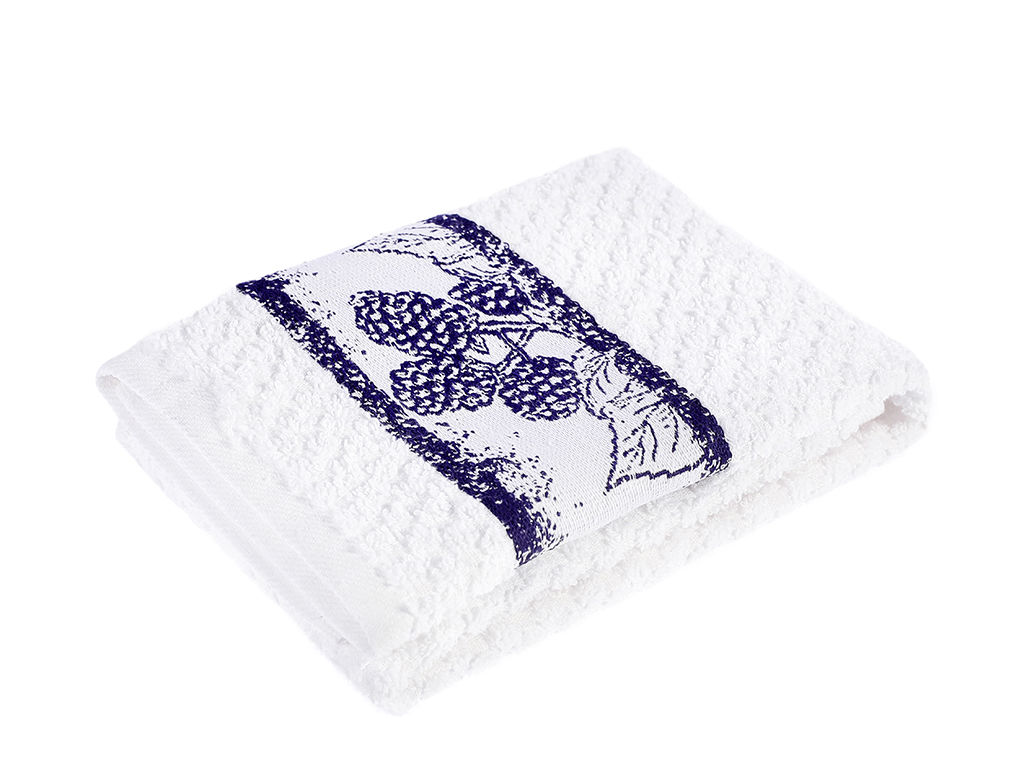 Ręcznik kuchenny frotte - jeżyny na białym