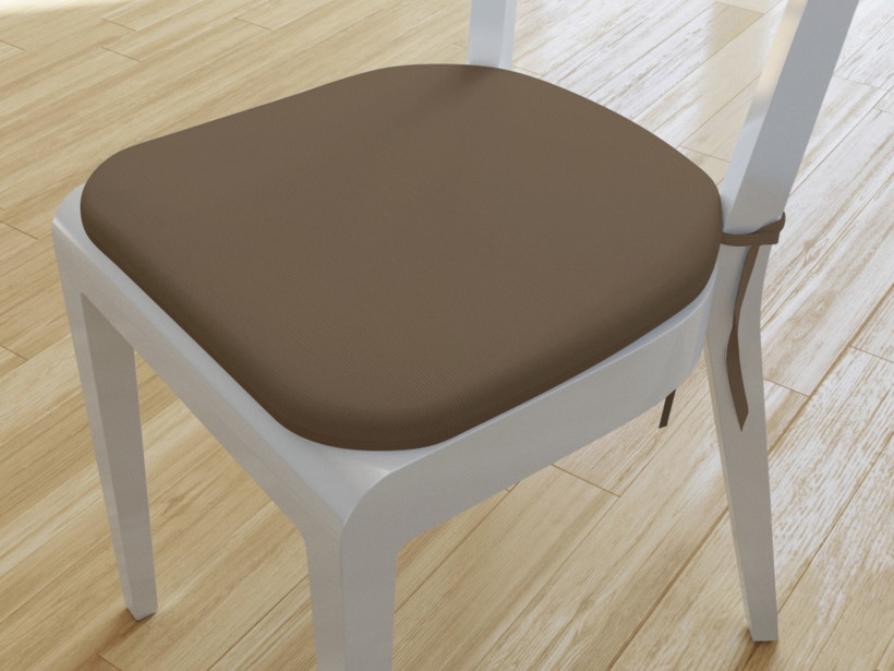 Zaokrąglona poduszka na krzesło 39x37 cm Loneta - brązowo szara