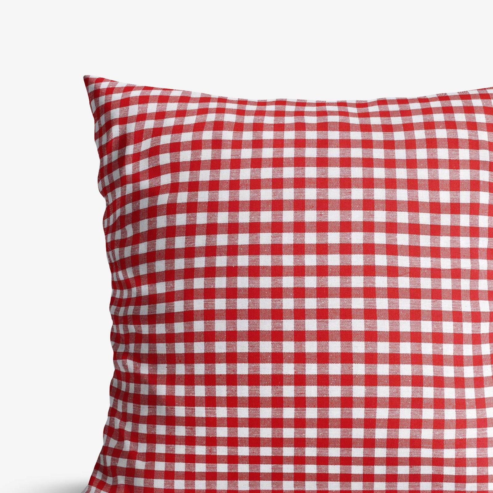 Poszewka na poduszkę bawełniana Kanafas - mała czerwono-biała kratka