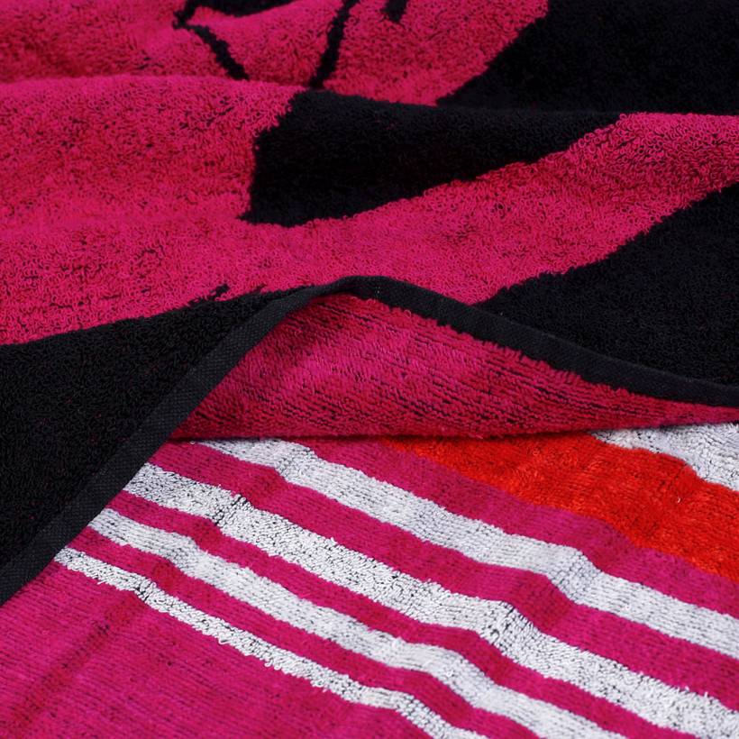 Duży ręcznik plażowy Polo 90x165 cm - różowy