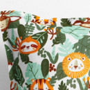 Poszewka na poduszkę z ozdobną kantą bawełniana dla dzieci - zwierzęta w dżungli