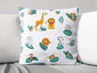 Poszewka na poduszkę bawełniana dla dzieci - zwierzęta w ZOO
