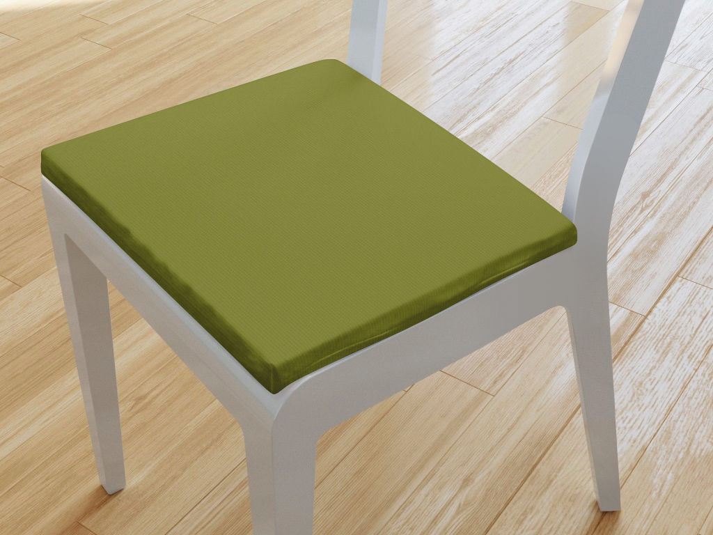 Kwadratowa poduszka na krzesło 38x38 cm Loneta - oliwkowa