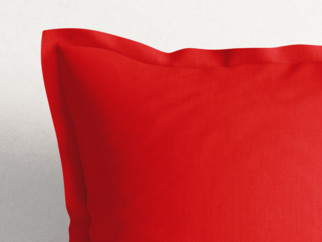 Poszewka na poduszkę z ozdobną kantą bawełniana - czerwona