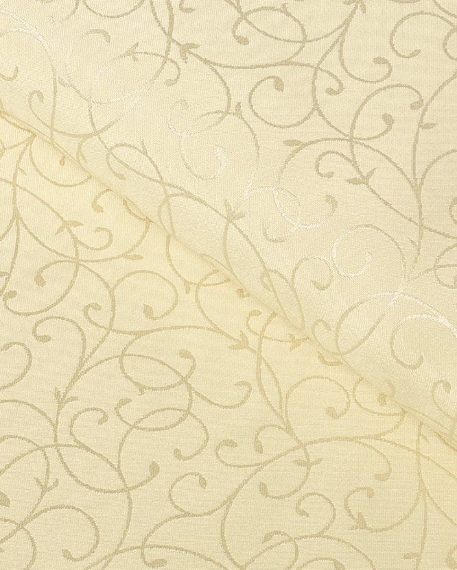 Luksusowa tkanina obrusowa dekoracyjna - ornamenty na waniliowym