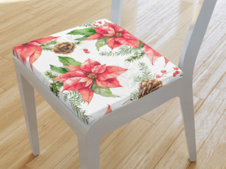 Kwadratowa poduszka na krzesło 38x38 cm Loneta - gwiazda betlejemska